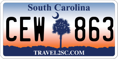 SC license plate CEW863