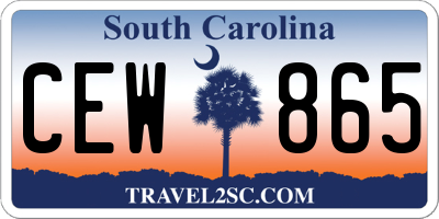 SC license plate CEW865