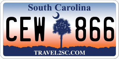 SC license plate CEW866