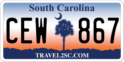 SC license plate CEW867