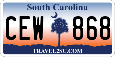 SC license plate CEW868