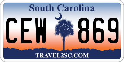 SC license plate CEW869