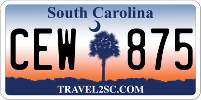 SC license plate CEW875