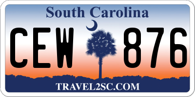 SC license plate CEW876