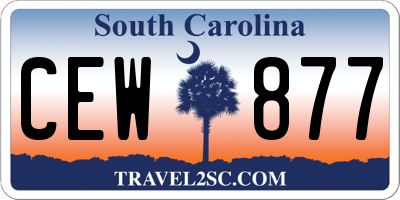 SC license plate CEW877