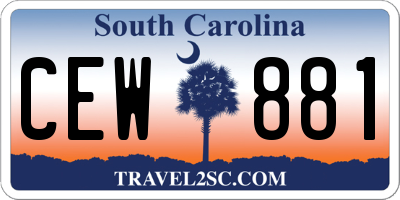 SC license plate CEW881