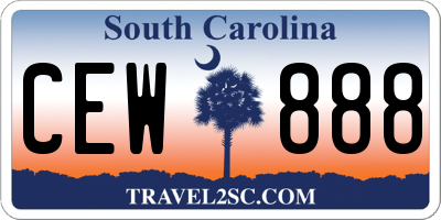 SC license plate CEW888