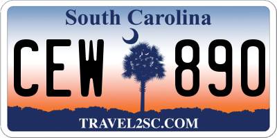 SC license plate CEW890
