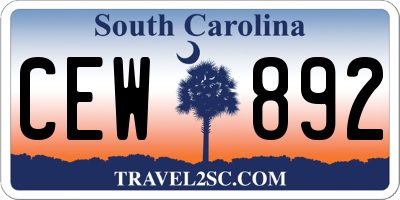 SC license plate CEW892