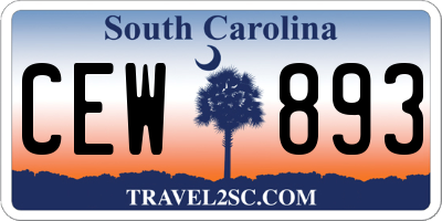 SC license plate CEW893