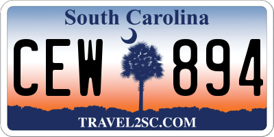 SC license plate CEW894