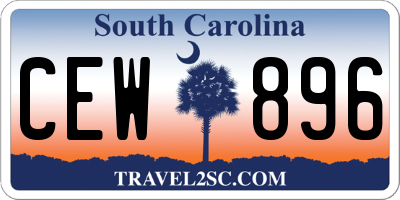 SC license plate CEW896