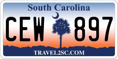 SC license plate CEW897