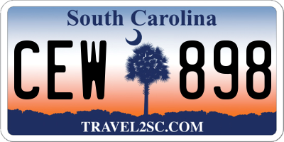 SC license plate CEW898
