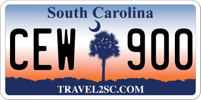SC license plate CEW900