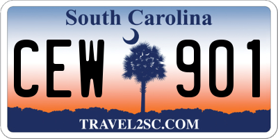 SC license plate CEW901