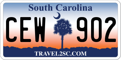 SC license plate CEW902