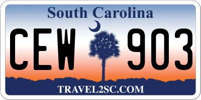 SC license plate CEW903