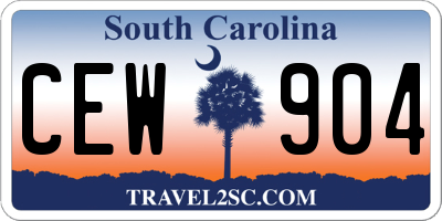 SC license plate CEW904