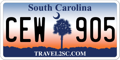 SC license plate CEW905