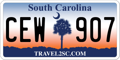 SC license plate CEW907