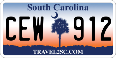 SC license plate CEW912