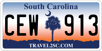 SC license plate CEW913