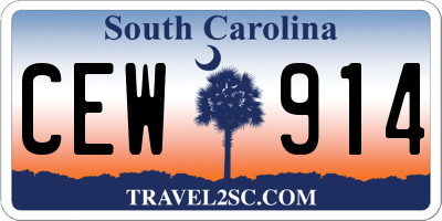 SC license plate CEW914