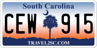 SC license plate CEW915
