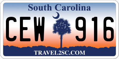 SC license plate CEW916