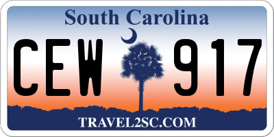 SC license plate CEW917