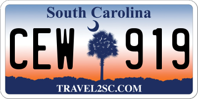 SC license plate CEW919