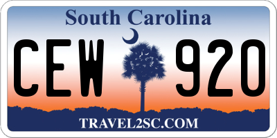 SC license plate CEW920