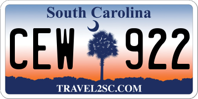 SC license plate CEW922