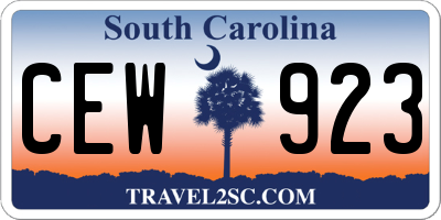 SC license plate CEW923