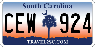 SC license plate CEW924