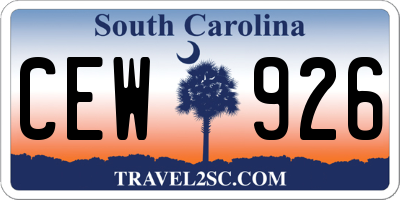 SC license plate CEW926