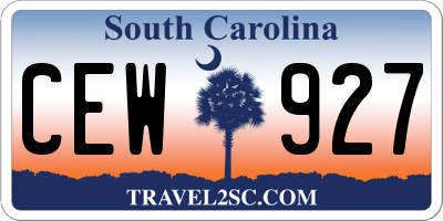 SC license plate CEW927
