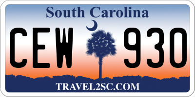 SC license plate CEW930