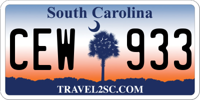 SC license plate CEW933