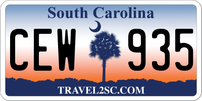 SC license plate CEW935