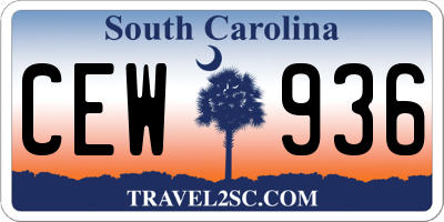 SC license plate CEW936
