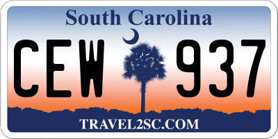 SC license plate CEW937