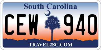 SC license plate CEW940