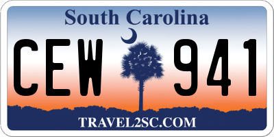 SC license plate CEW941