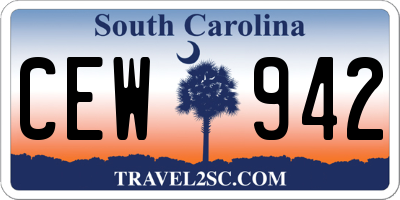 SC license plate CEW942