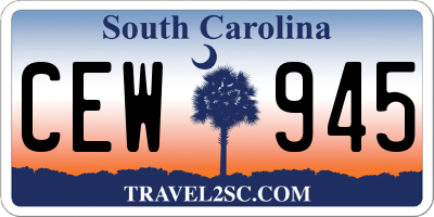 SC license plate CEW945