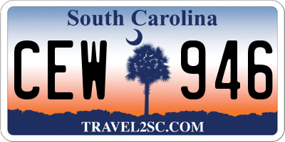 SC license plate CEW946