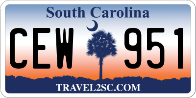 SC license plate CEW951