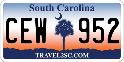 SC license plate CEW952